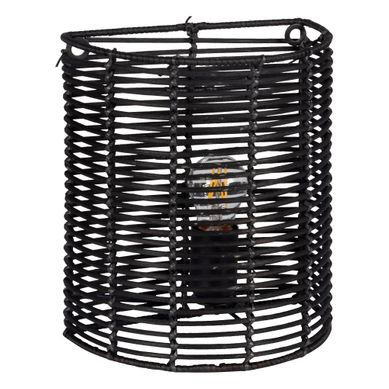Applique rotin H. 25 cm TENET Noire Applique rotin H. 25 cm TENET Noire vue 3/4