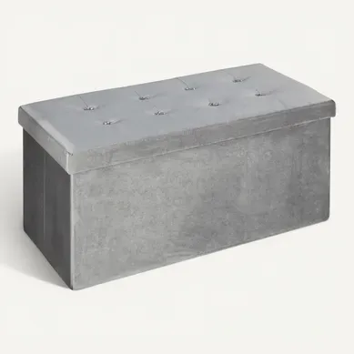 Banc coffre L. 76 - H 38 cm DIAMANT Gris Banc coffre L. 76 - H 38 cm DIAMANT Gris vue 3/4