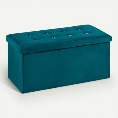 Banc coffre L. 76 - H 38 cm DIAMANT Bleu Banc coffre L. 76 - H 38 cm DIAMANT Bleu vue 3/4