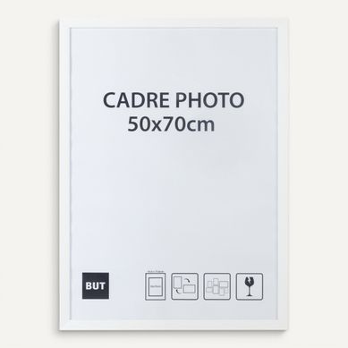 Cadre photo 50x70 cm  Blanc vue de face