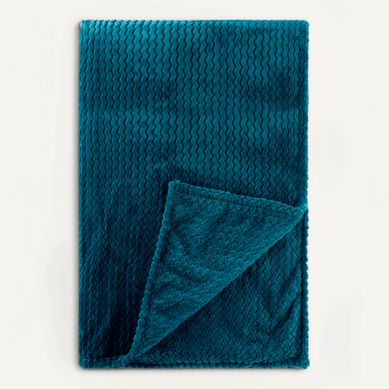 Plaid 130x170 cm ZIGGY bleu Plaid 130x170 cm ZIGGY bleu vue 3/4