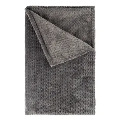 Plaid 130x170 cm ZIGGY Gris Plaid 130x170 cm ZIGGY Gris vue de face