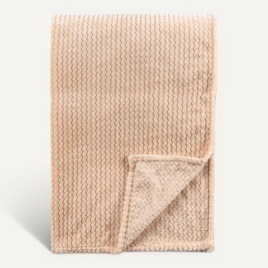 Plaid 130x170 cm ZIGGY beige Plaid 130x170 cm ZIGGY beige vue 3/4