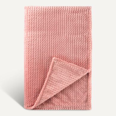Plaid 220x240 cm ZIGGY Rose Plaid 220x240 cm ZIGGY Rose vue 3/4