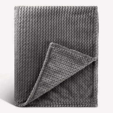 Plaid 220x240 cm ZIGGY Gris Plaid 220x240 cm ZIGGY Gris vue 3/4