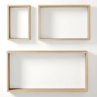 Etagère rectangle set de 3 MELIE Naturel vue de face