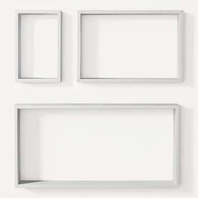 Etagère rectangle set de 3 MELIE Blanc vue de face
