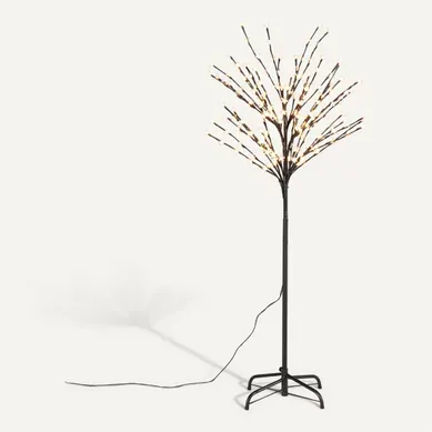 Arbre cerisier LED H. 150 cm ULIZ Noir Arbre cerisier LED H. 150 cm ULIZ Noir vue 3/4