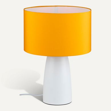 Lampe à poser H. 41 cm TOMASO Blanche et jaune Lampe à poser H. 41 cm TOMASO Blanche et jaune vue 3/4