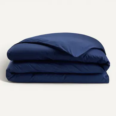 Housse de couette 240x220 cm DREAMEA PERCALE BLEU vue 3/4