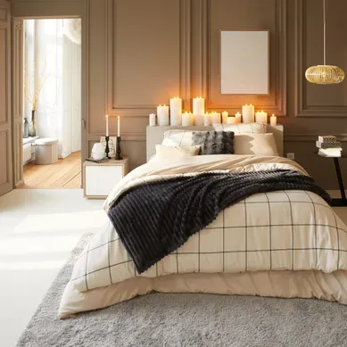 Parure 260x240 cm DREAMEA FLANELLE Parure 260x240 cm DREAMEA FLANELLE vue d'ambiance 1