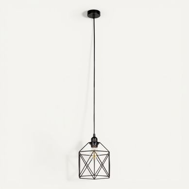 Suspension D. 20 cm SQUARE 2 Noire vue 3/4