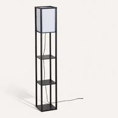 Lampadaire étagères H. 159 cm JEN Noir Lampadaire étagères H. 159 cm JEN Noir vue 3/4