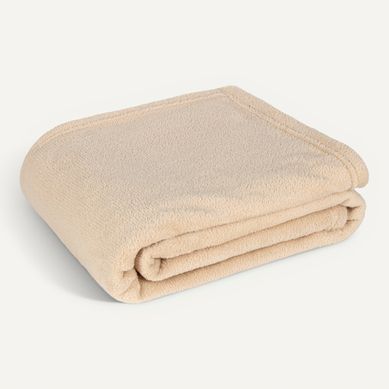 Plaid 130x170 cm TENDRESSE Beige Plaid 130x170 cm TENDRESSE Beige vue de face