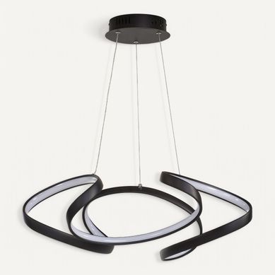 Suspension Led L. 60 cm ZIGGY Noire Suspension Led L. 60 cm ZIGGY Noire vue de face