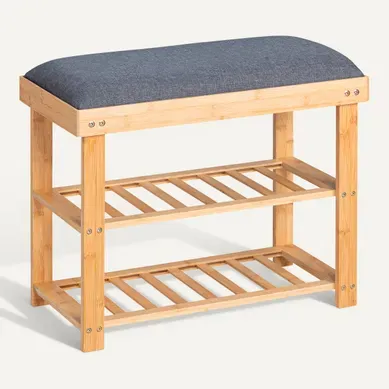 Banc range chaussures PHILS Gris / Naturel Banc range chaussures PHILS Gris / Naturel vue 3/4