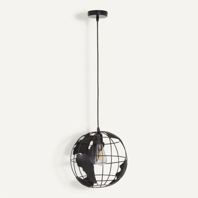 Suspension en métal D. 30 cm MAPPEMONDE 2 Noire Suspension en métal D. 30 cm MAPPEMONDE 2 Noire vue de face