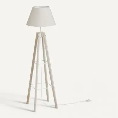 Lampadaire H. 155 cm ZAKINA Blanc antique Lampadaire H. 155 cm ZAKINA Blanc antique vue 3/4