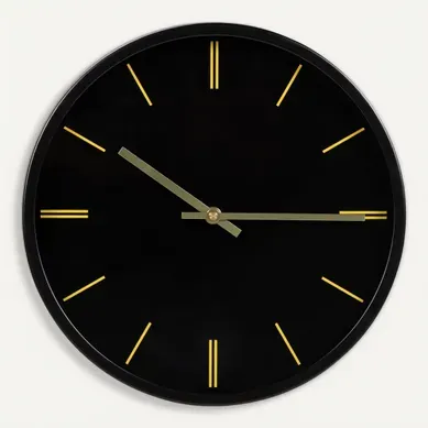 Horloge aluminium Ø 30 cm BECKY Noir Horloge aluminium Ø 30 cm BECKY Noir vue de face