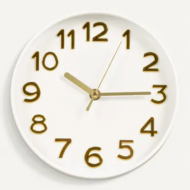 Horloge Ø 20 cm DANNA Blanc et doré Horloge Ø 20 cm DANNA Blanc et doré vue de face