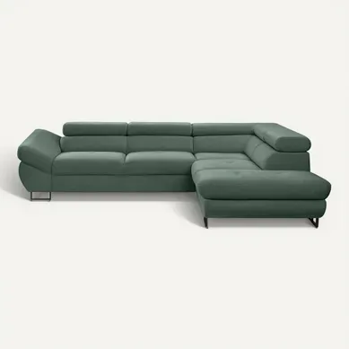 Canapé d'angle convertible OCTAVE tissu Curio écume droit Canapé d'angle convertible OCTAVE tissu Curio écume droit vue de face