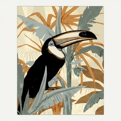 Toile 38x46 cm Toucan Beige vue de face