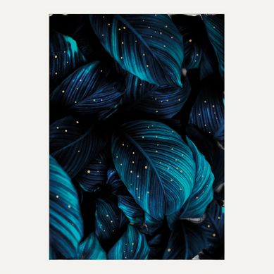 Toile 48x68 cm Jungle pois gold Bleu nuit Toile 48x68 cm Jungle pois gold Bleu nuit vue de face
