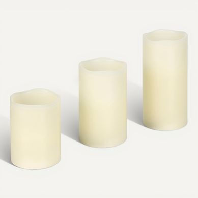 Set 3 bougies LED H. 17 cm Gaby Beige Set 3 bougies LED H. 17 cm Gaby Beige vue 3/4