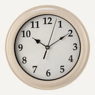 Horloge murale Ø 27,5 cm ZOE Beige Horloge murale Ø 27,5 cm ZOE Beige vue de face
