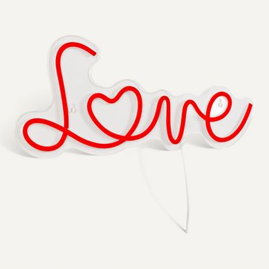 Néon mural LED USB L. 42 cm LOVE Rouge Néon mural LED USB L. 42 cm LOVE Rouge vue 3/4
