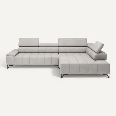 Canapé d'angle droit relax PALLADIO tissu eden blanc cassé Canapé d'angle droit relax PALLADIO tissu eden blanc cassé vue de face