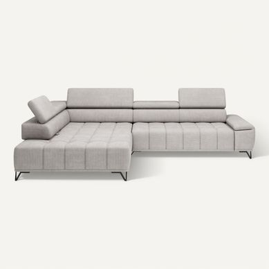Canapé d'angle gauche relax PALLADIO tissu eden blanc cassé Canapé d'angle gauche relax PALLADIO tissu eden blanc cassé vue de face