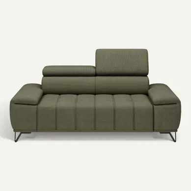 Canapé 2 places relax PALLADIO tissu eden vert vue de face