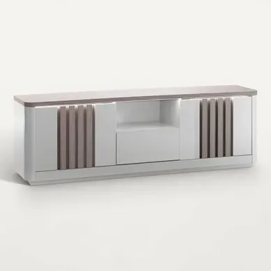 Meuble TV L 170 PESARO Imitation chêne/gris Meuble TV L 170 PESARO Imitation chêne/gris vue 3/4