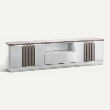 Meuble TV L 210 PESARO Imitation chêne/gris Meuble TV L 210 PESARO Imitation chêne/gris vue 3/4