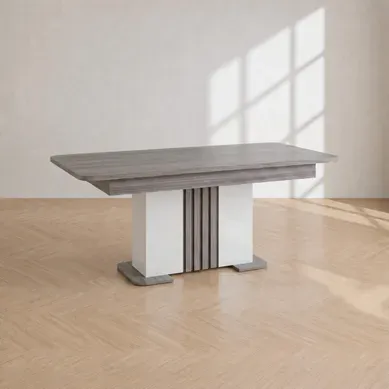 Table extensible L.180/220 cm PESARO Imitation chêne/gris