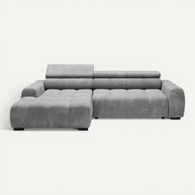 Canapé d'angle relax AUGUSTIN méridienne gauche gris clair Canapé d'angle relax AUGUSTIN méridienne gauche gris clair vue de face