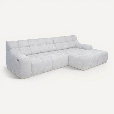 Canapé d'angle relax COCOON méridienne droit gris clair Canapé d'angle relax COCOON méridienne droit gris clair vue 3/4