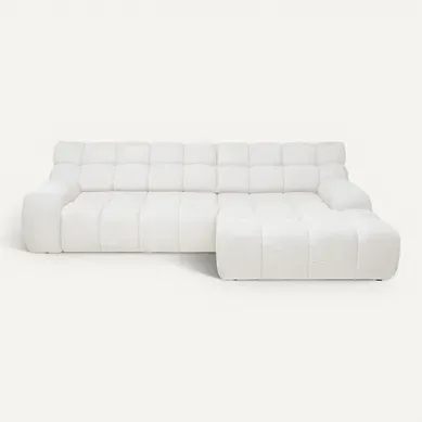 Canapé d'angle relax COCOON méridienne droit blanc cassé Canapé d'angle relax COCOON méridienne droit blanc cassé vue de face