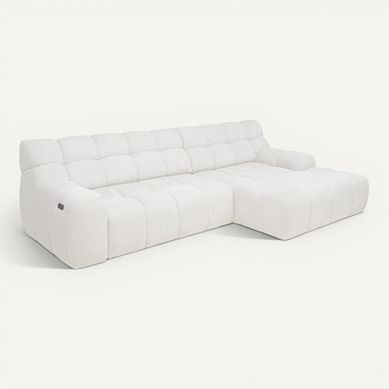 Canapé d'angle relax COCOON méridienne droit blanc cassé Canapé d'angle relax COCOON méridienne droit blanc cassé vue 3/4