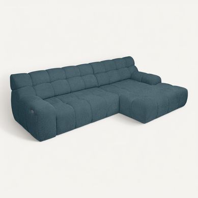 Canapé d'angle relax COCOON méridienne droit bleu clair Canapé d'angle relax COCOON méridienne droit bleu clair vue 3/4