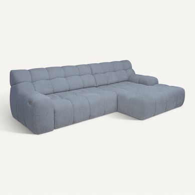 Canapé d'angle relax COCOON méridienne droit tissu gris Canapé d'angle relax COCOON méridienne droit tissu gris vue 3/4