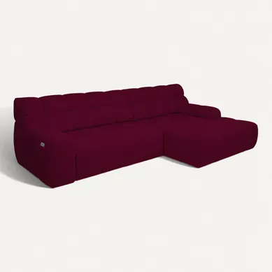Canapé d'angle relax COCOON méridienne droit bordeaux Canapé d'angle relax COCOON méridienne droit bordeaux vue 3/4