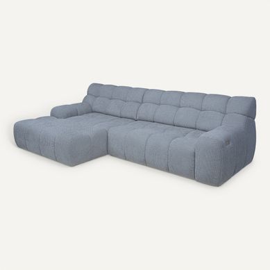 Canapé d'angle relax COCOON méridienne gauche tissu gris Canapé d'angle relax COCOON méridienne gauche tissu gris vue 3/4