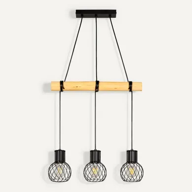 Suspension métal L. 50 cm KAVI Noire Suspension métal L. 50 cm KAVI Noire vue de face