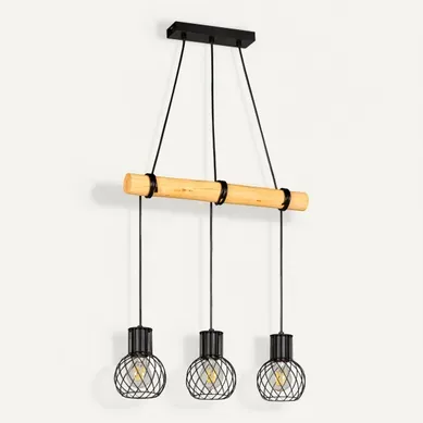Suspension métal L. 50 cm KAVI Noire Suspension métal L. 50 cm KAVI Noire vue 3/4