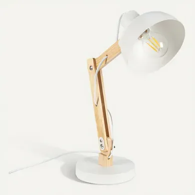 Lampe de bureau H. 42 cm SAYA Blanche Lampe de bureau H. 42 cm SAYA Blanche vue 3/4