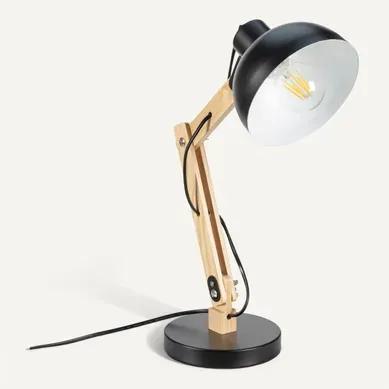 Lampe de bureau H. 42 cm SAYA Noire Lampe de bureau H. 42 cm SAYA Noire vue 3/4