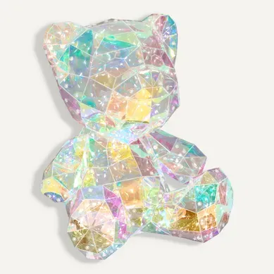 Grand Ours lumineux H. 40 cm - Transparent Grand Ours lumineux H. 40 cm - Transparent vue 3/4