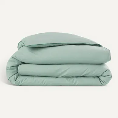 Housse de couette 240x220 cm DREAMEA PERCALE SAUGE vue 3/4